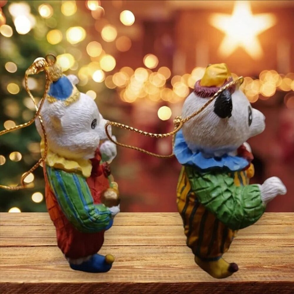 Clowns pig & panda bear ornaments multicolor - Picture 6 of 8